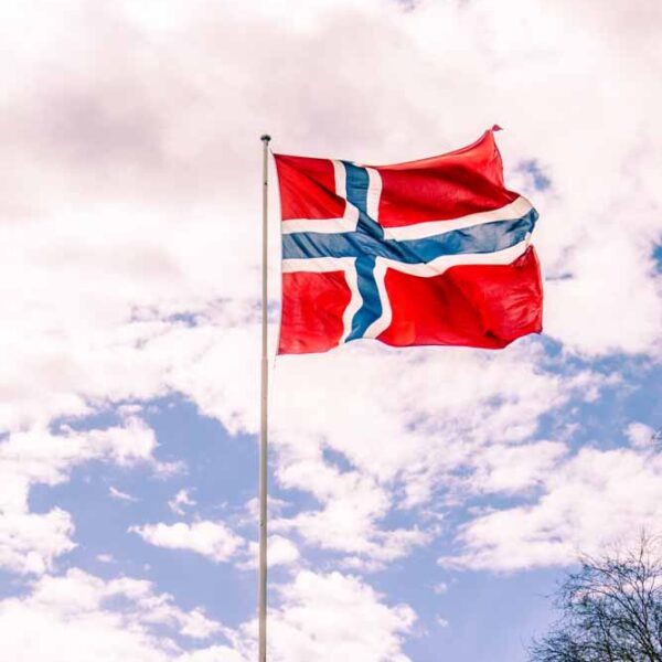 Norsk flagg i sol - 17.mai